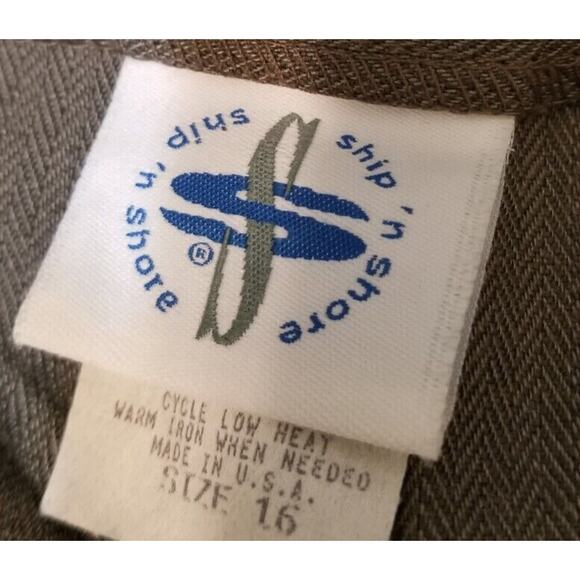 Ship n Shore Women's Herringbone Dress Career Pants Sz 16 Elas Waist Pleat Frnt - Picture 7 of 8